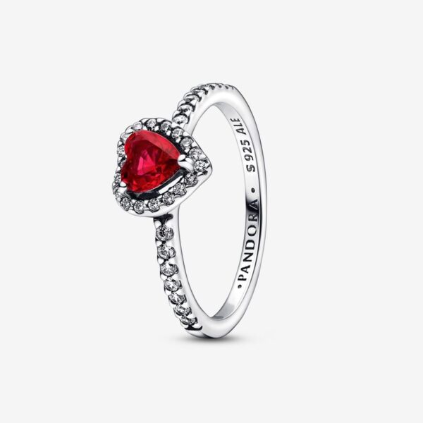 Bague Cœur Rouge Surélevé