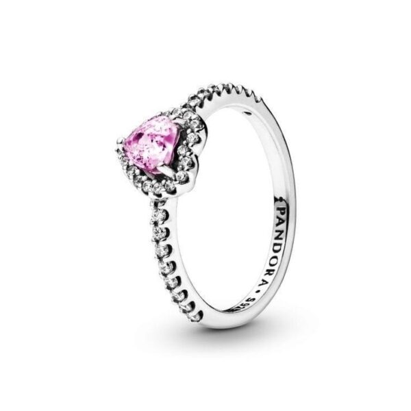 Bague Cœur Rose Surélevé